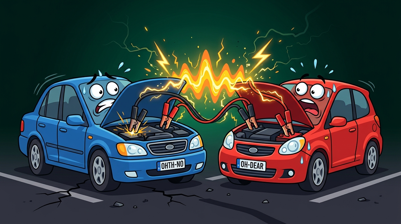 Helper vehicle alternator surge cartoon